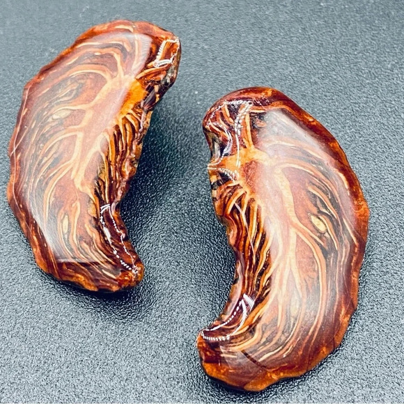 Unique Pinecone Resin Earrings Pierced - Picture 3 of 7